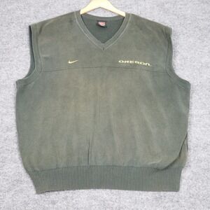 Vintage University of Oregon Ducks Nike Team V-Neck Sweater Vest Men's XL‎ Green